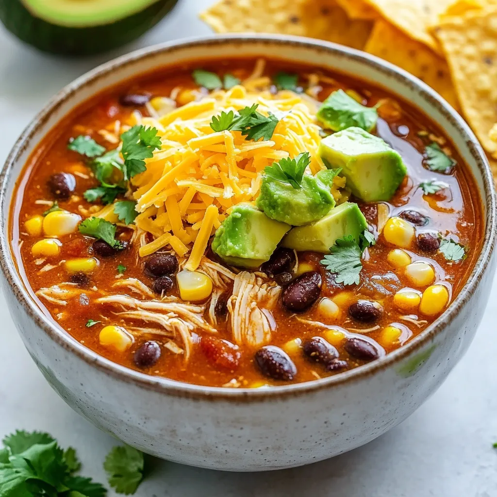 Savory Slow Cooker Chicken Enchilada Soup Recipe