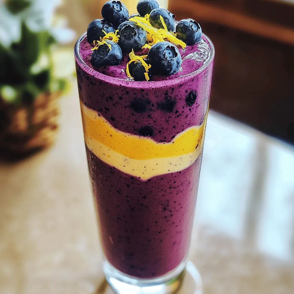 Blueberry Lemon Cheesecake Smoothie Creamy Delight