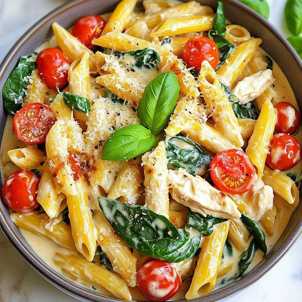One-Pot Creamy Tuscan Chicken Pasta Delight