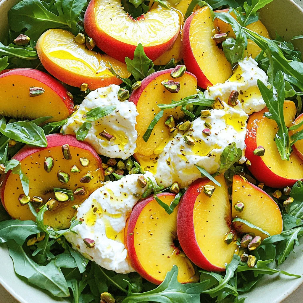 Peach Burrata Salad with Champagne Vinaigrette Delight