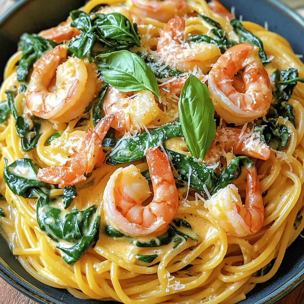 Creamy Tomato Spinach Shrimp Pasta Simple and Tasty