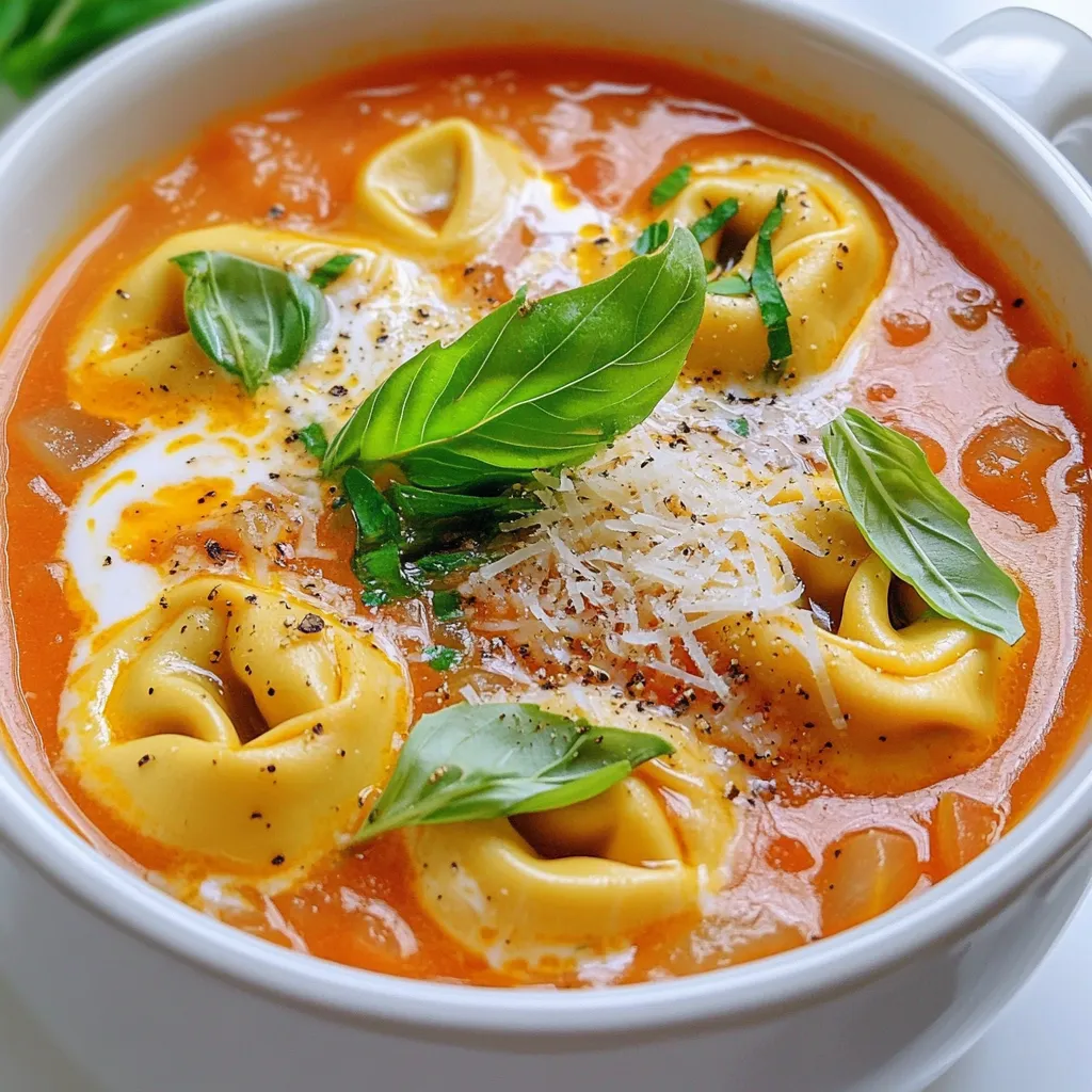 Slow Cooker Creamy Tomato Basil Tortellini Soup Delight