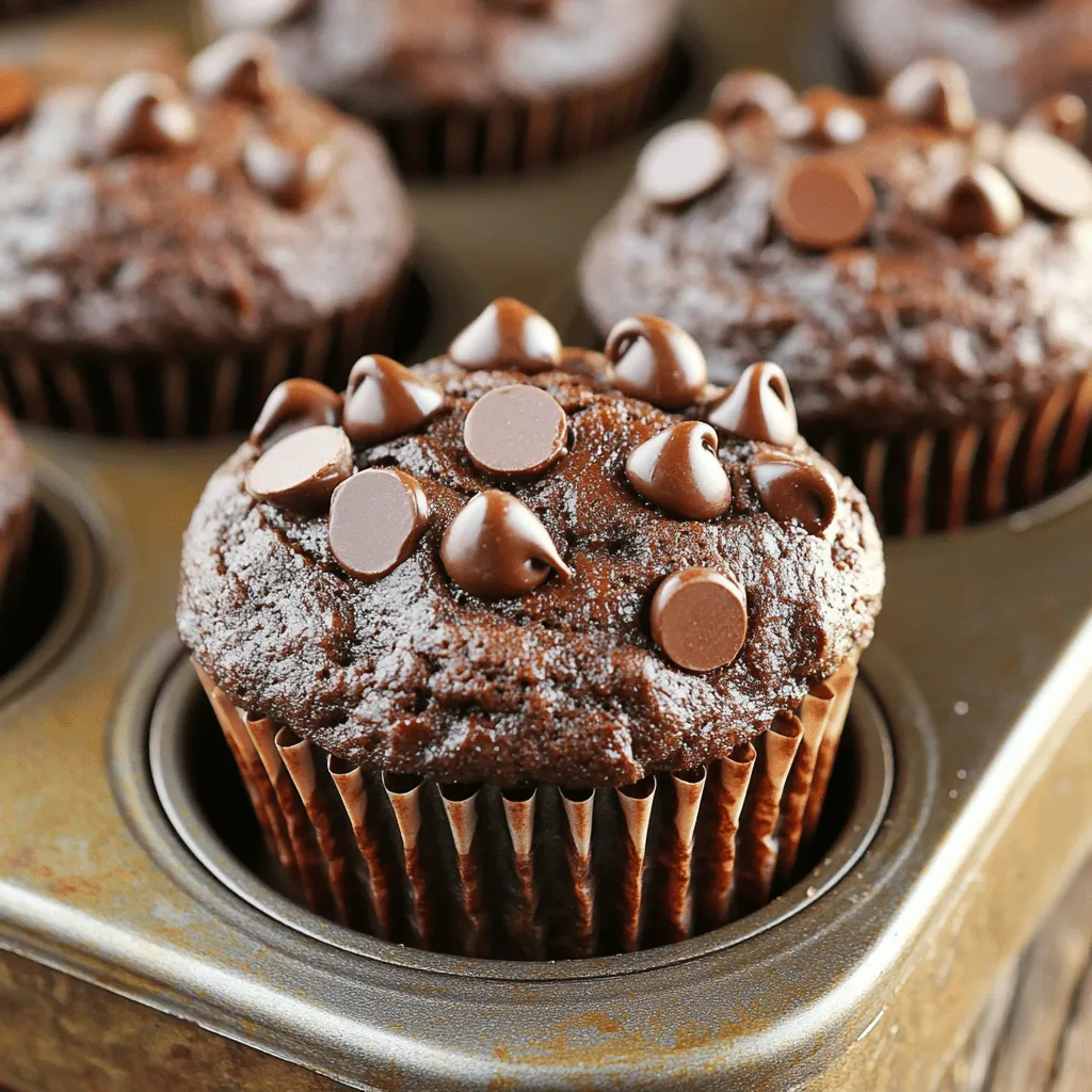 Healthy Double Chocolate Greek Yogurt Muffins Delight