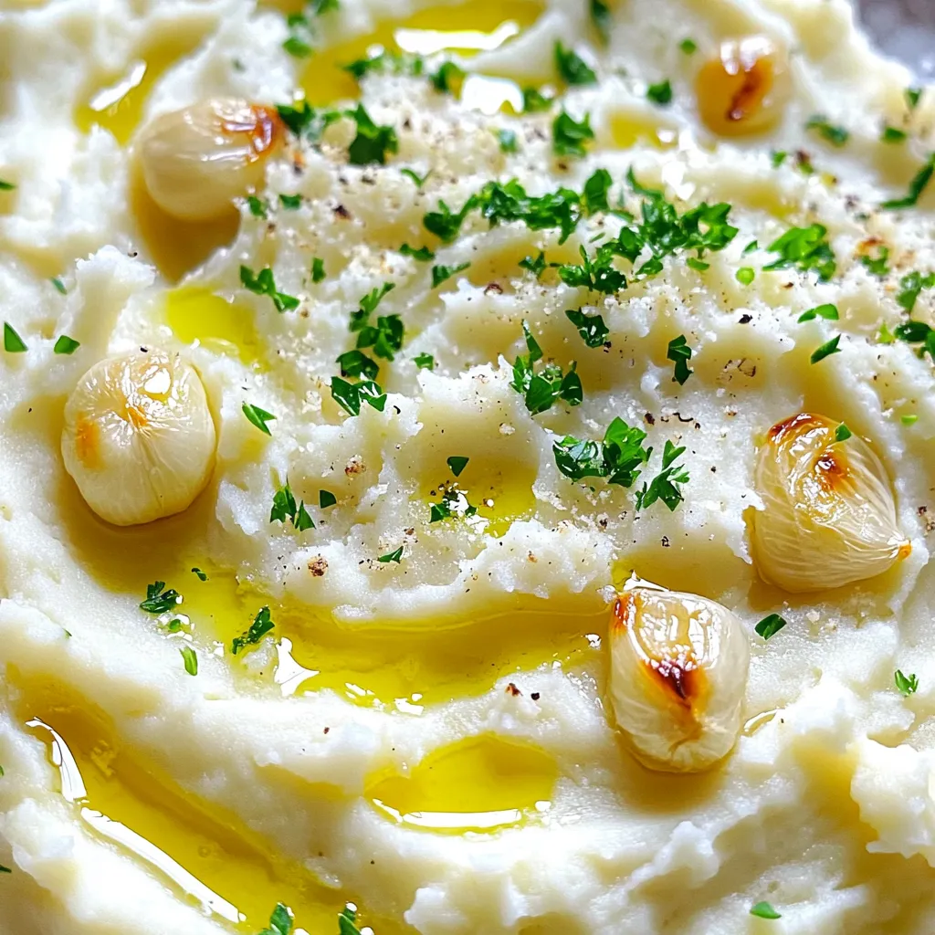 Roasted Garlic Parmesan Mashed Cauliflower Delight