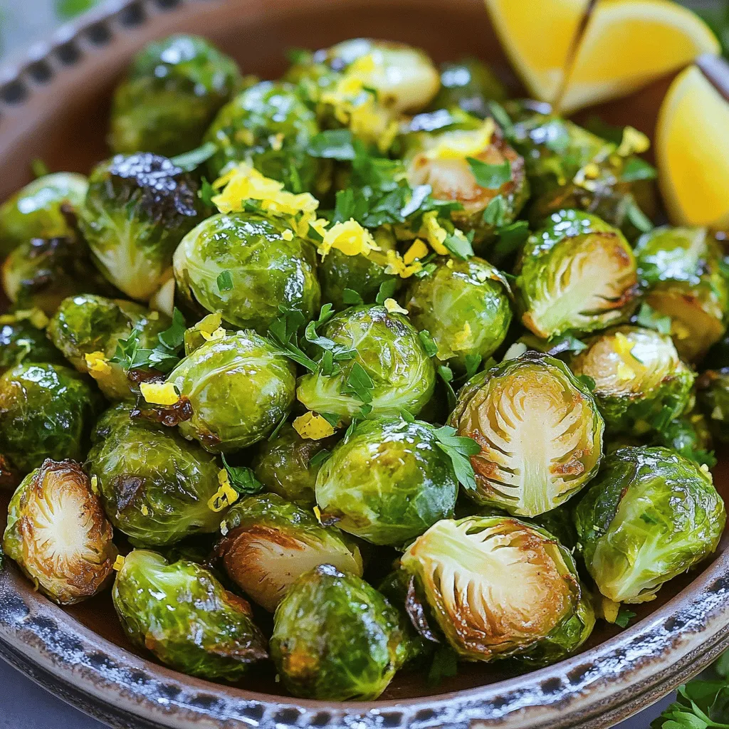 Lemon Garlic Roasted Brussels Sprouts Simple Delight