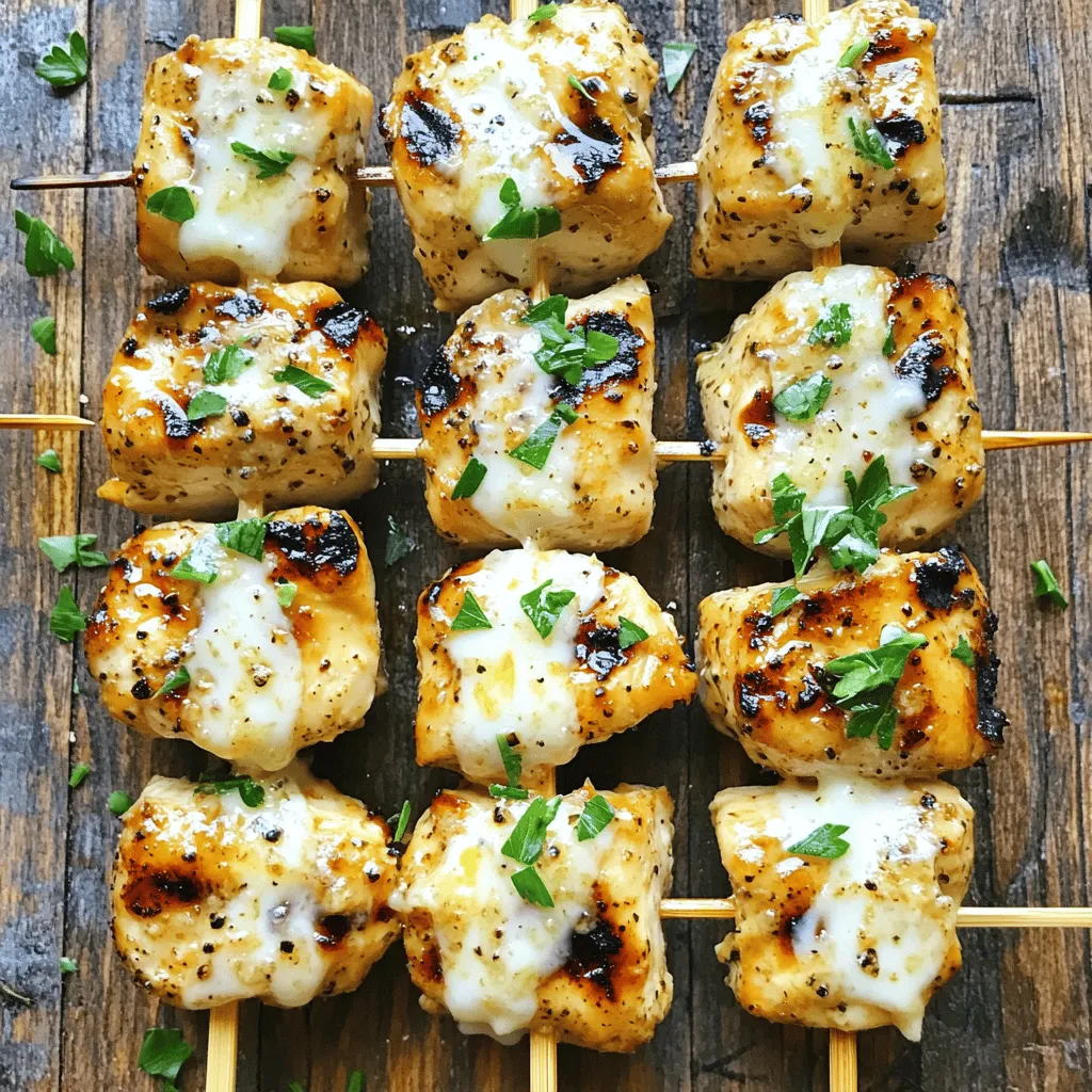 Grilled Ranch Garlic Parmesan Chicken Skewers Delight