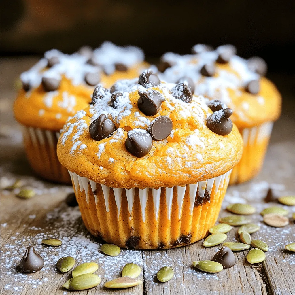 Chocolate Chip Pumpkin Cream Cheese Muffins Delight