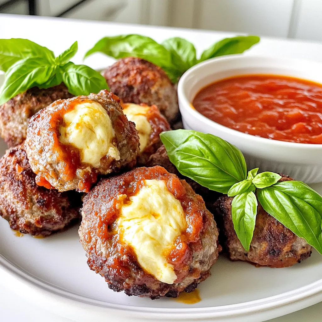 Air Fryer Mozzarella Stuffed Meatballs Tasty Treat