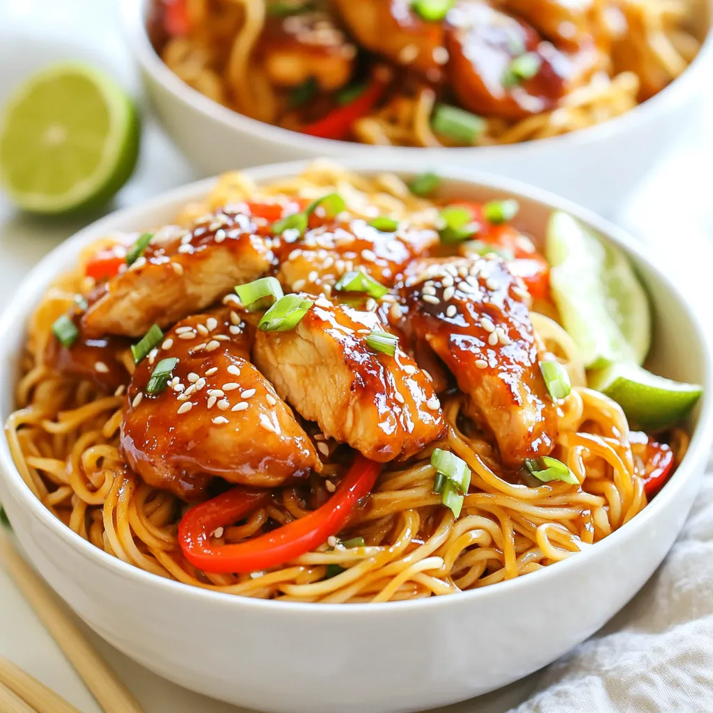 Sticky Garlic Chicken Noodles Tasty One-Pan Recipe