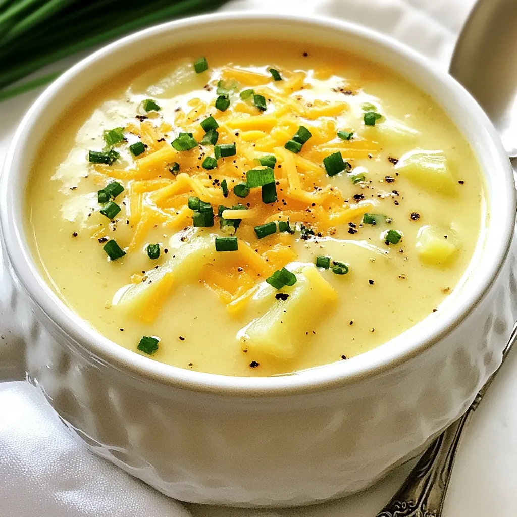 Cheddar Garlic Potato Soup Creamy Delight to Enjoy
