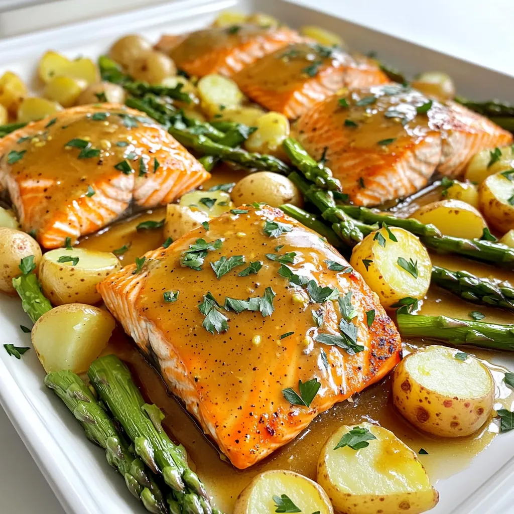 Sheet Pan Honey Mustard Salmon Easy and Delicious Meal