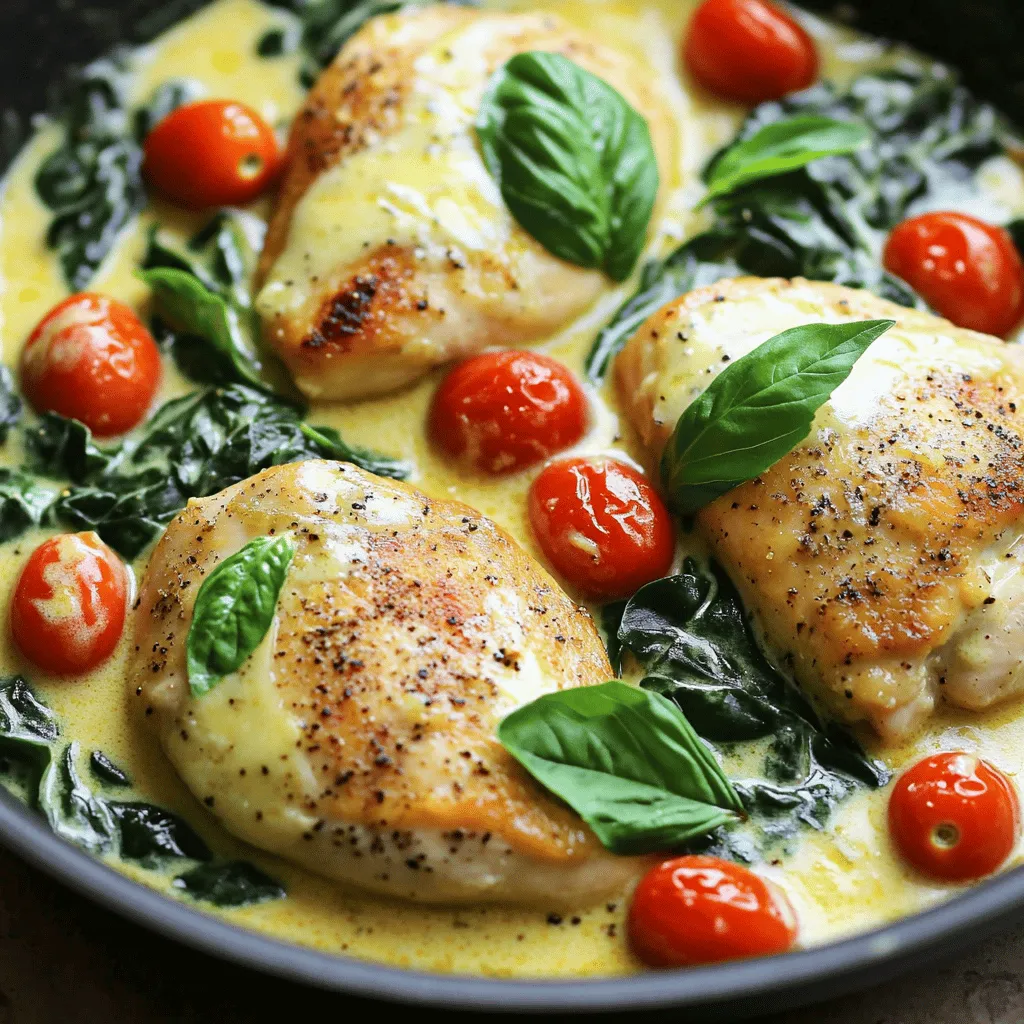 One-Pan Creamy Tuscan Chicken with Spinach Delight