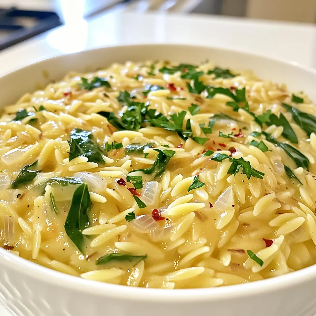 Creamy Garlic Orzo Dinner Flavorful and Rich Meal