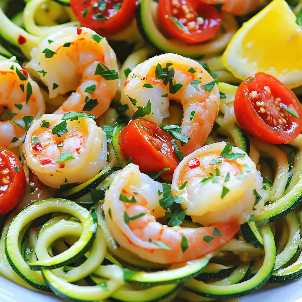 Skinny Shrimp Scampi with Zucchini Noodles Delight