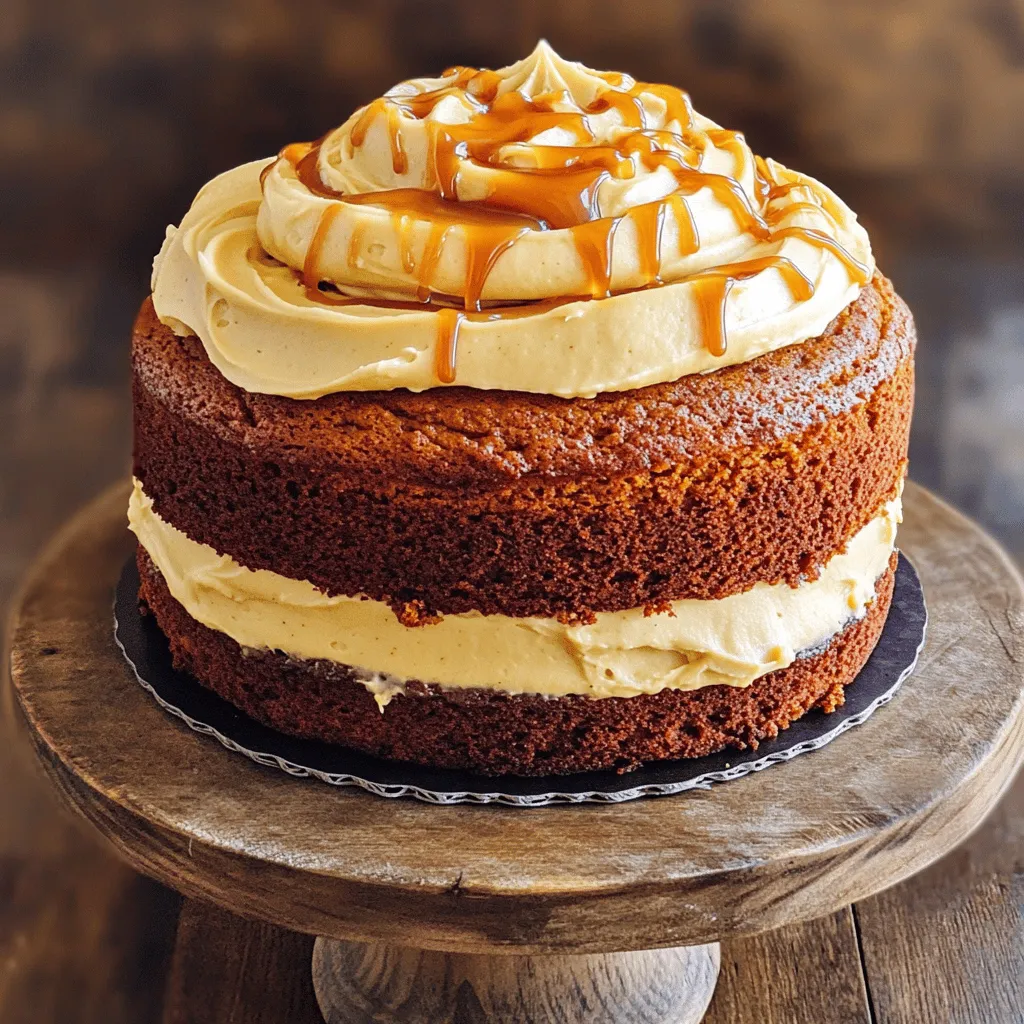Autumn Pumpkin Cake with Caramel Cream Cheese Frosting Delight