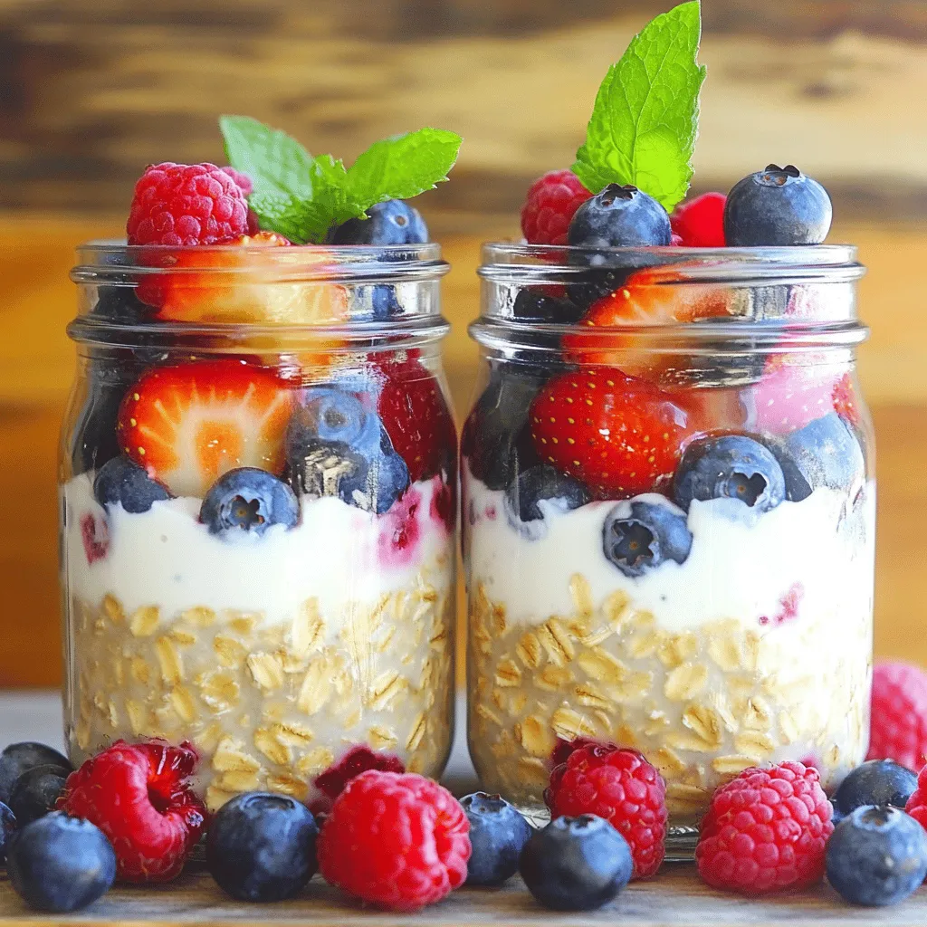 Berry Overnight Oats High Protein Healthy Breakfast Meal