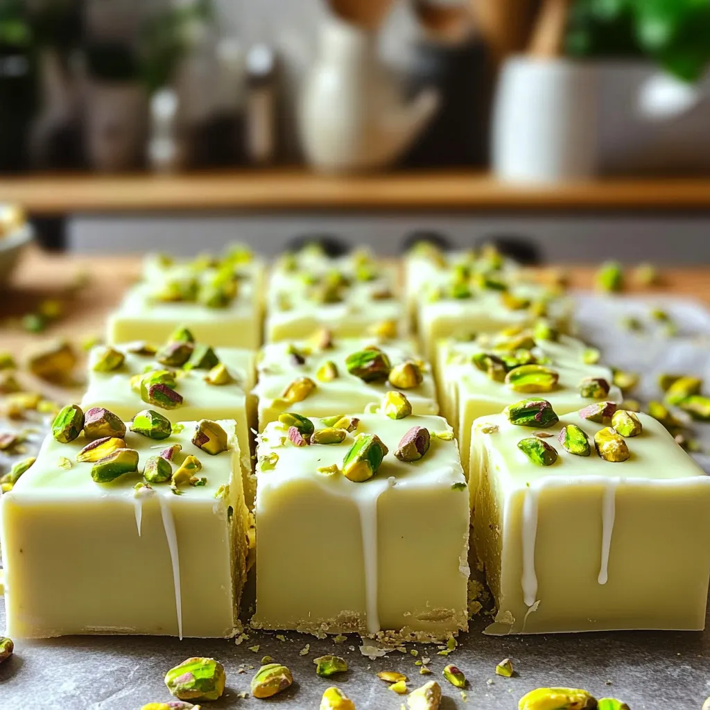No-Bake Pistachio White Chocolate Fudge Delight
