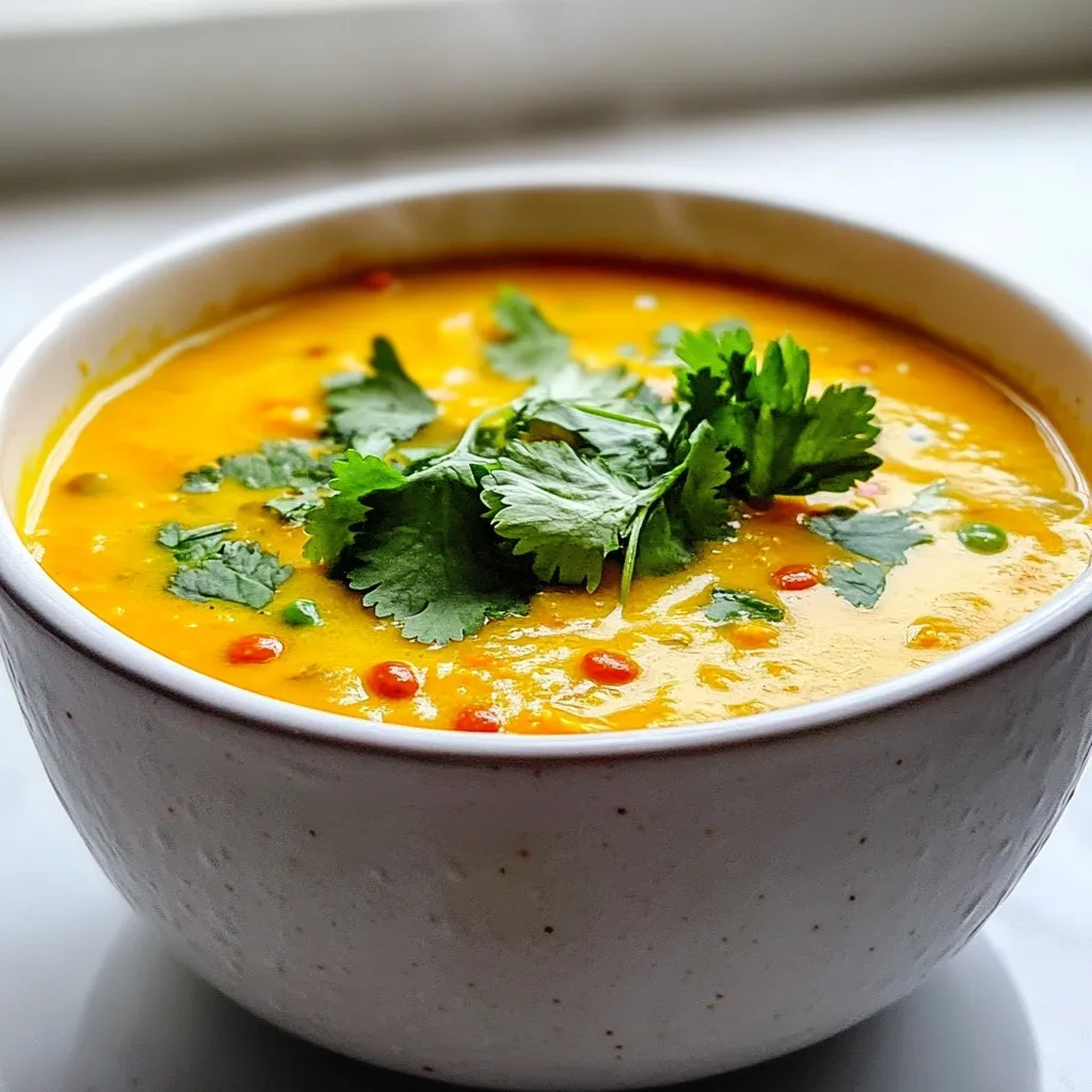 Thai Coconut Red Lentil Soup Flavorful and Simple Dish