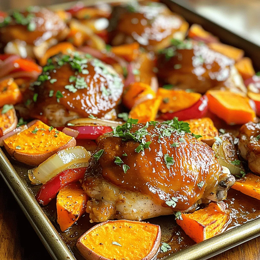BBQ Chicken Sweet Potato Wedge Sheet Pan Delight