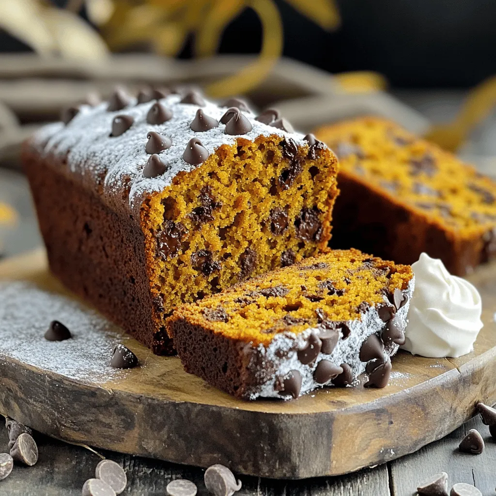 Gooey Chocolate Chip Pumpkin Bread Delightful Treat