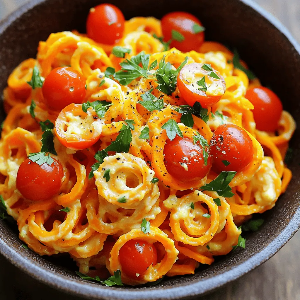 Spiralized Sweet Potato Carbonara Flavorful Delight