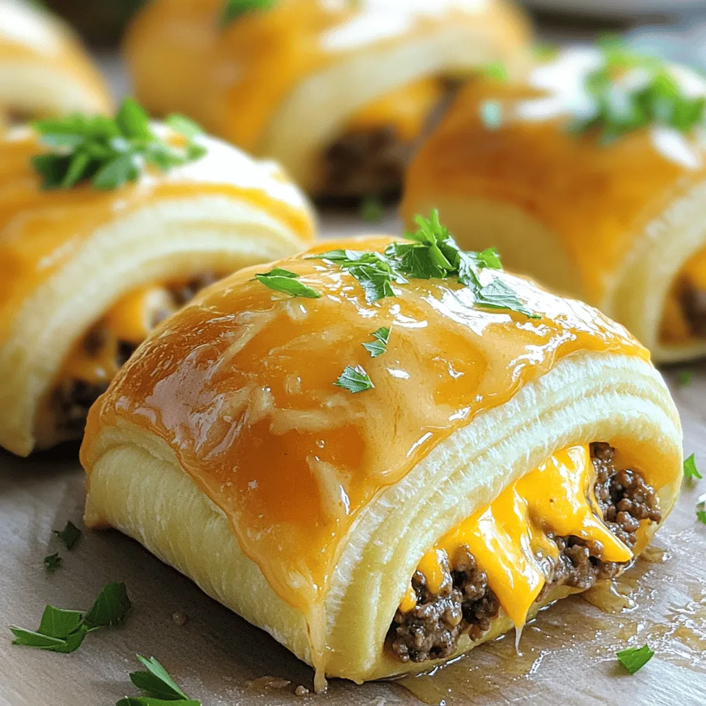 Garlic Butter Cheeseburger Rollups Easy and Tasty Treat