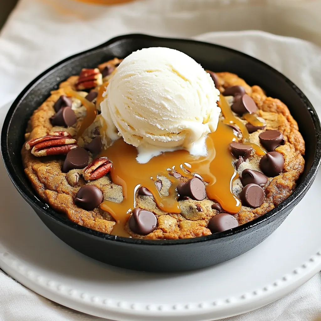 Pumpkin Spice Chocolate Chip Cookie Skillet Delight