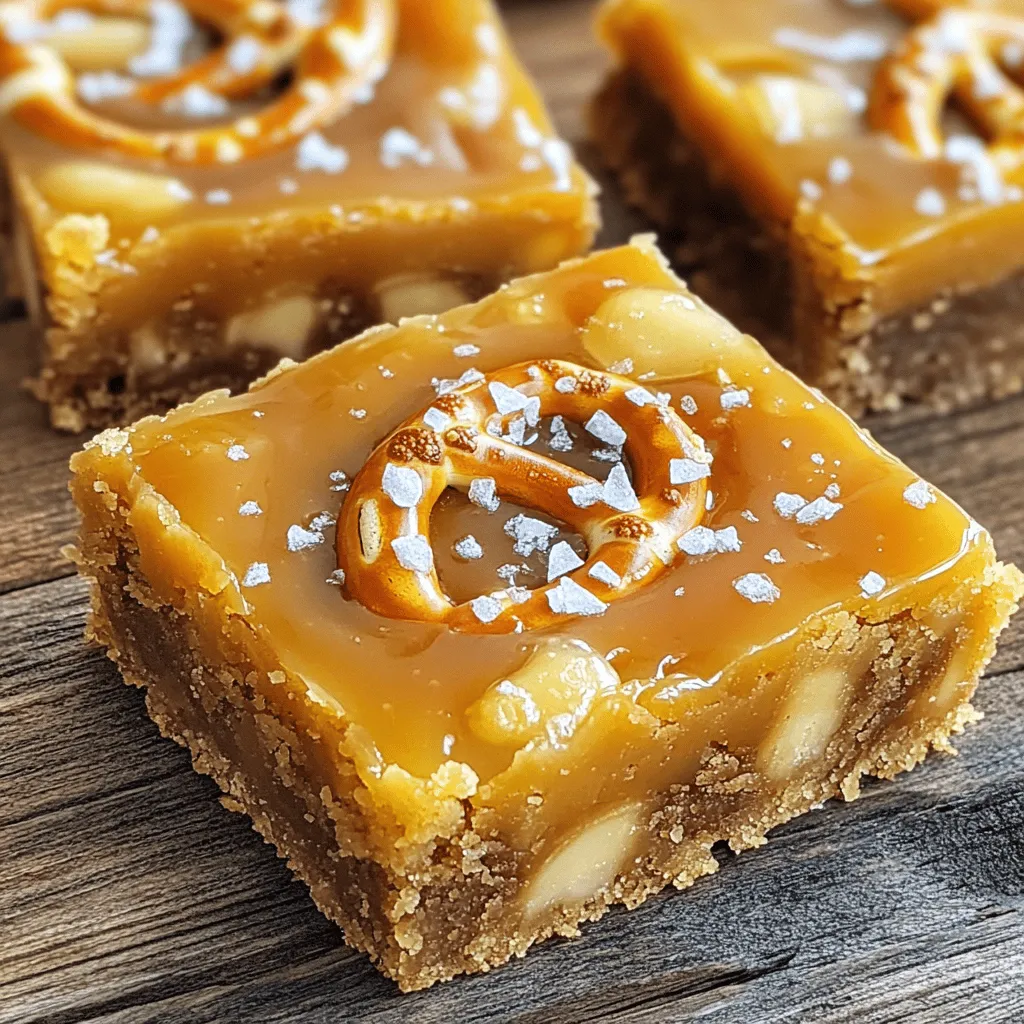 Salted Caramel Pretzel Blondie Bars Irresistible Treat