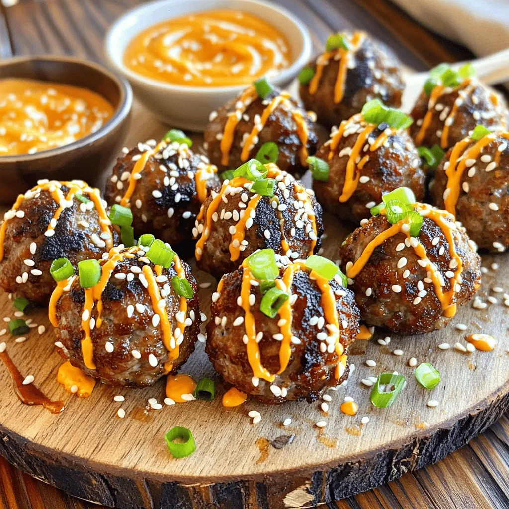 Korean BBQ Meatballs with Spicy Mayo Delight