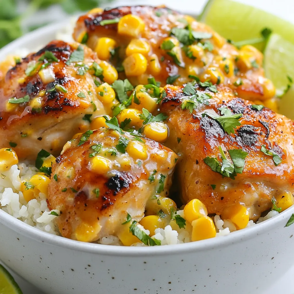 Creamy Street Corn Chicken Rice Bowls Delightful Meal