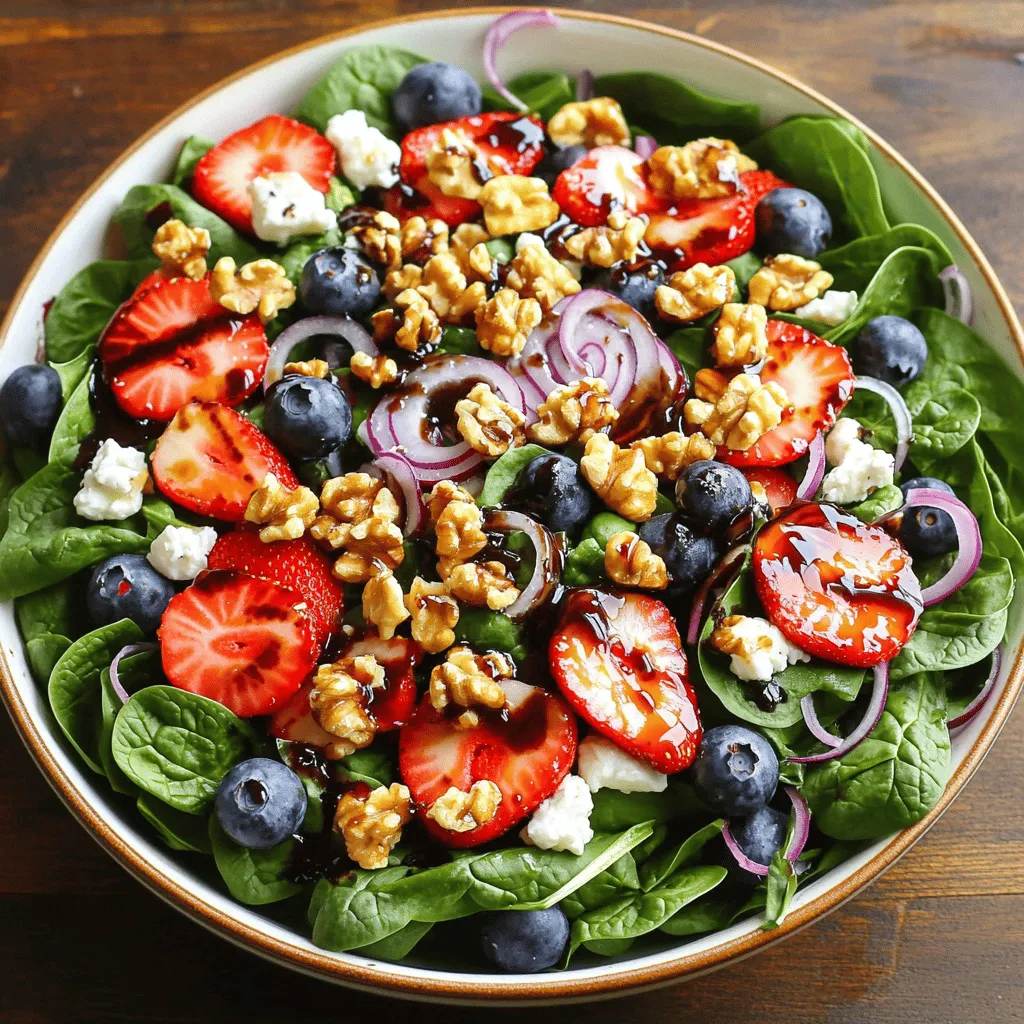 Strawberry Spinach Salad with Blueberries Delight
