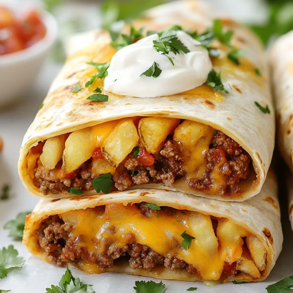 Cheesy Beef &#038; Fries Burritos Flavorful and Filling Dish