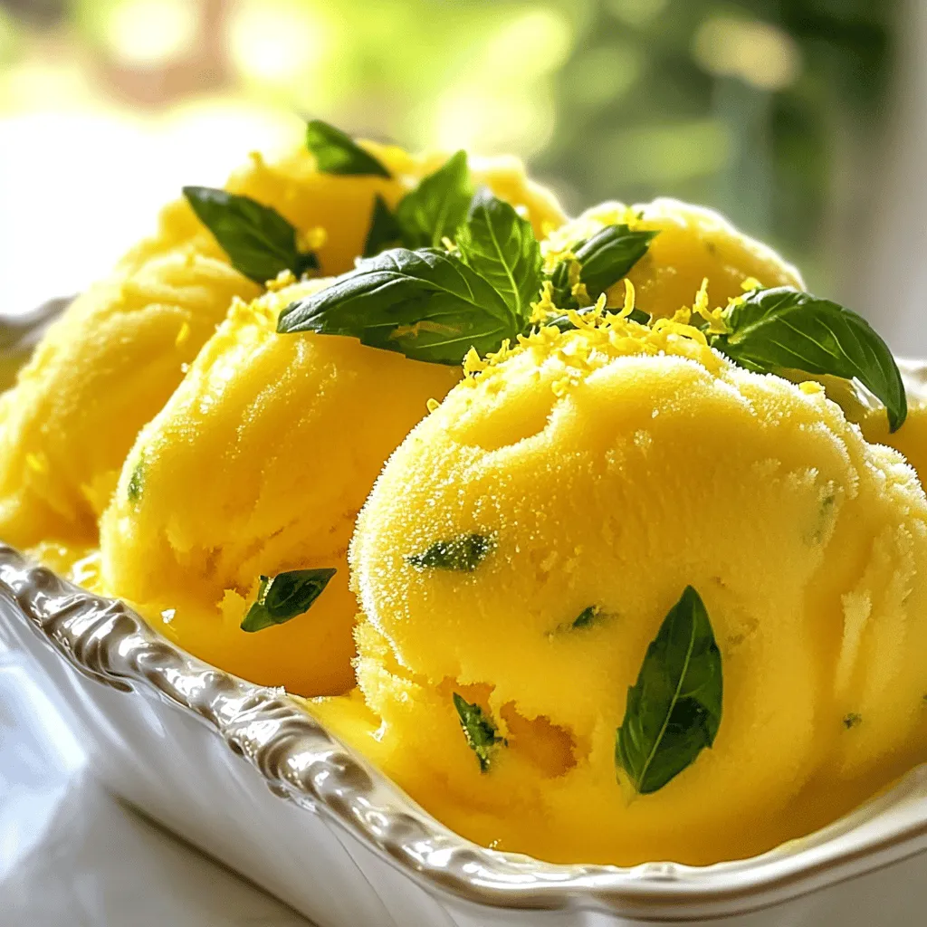 Lemon Basil Sorbet Fresh and Flavorful Delight