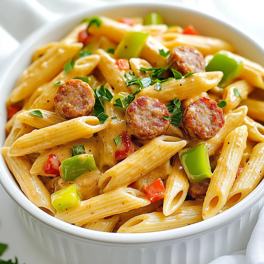 Creamy Cajun Sausage Pasta Flavorful Dinner Delight