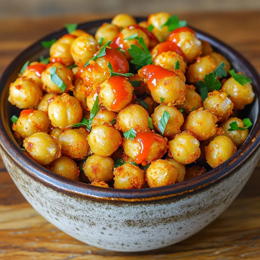 Air Fryer Crispy Buffalo Chickpeas Easy Snack Recipe